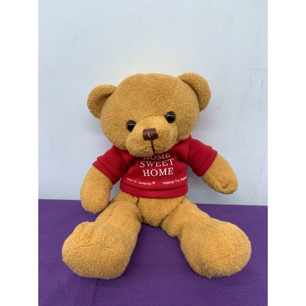 Habitat for Humanity Home Sweet Home 10 Inch Brown Bear Brown Eyes Plastic Beanb